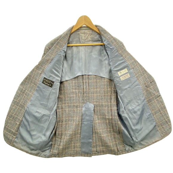 H. Freeman & Son Blazer Men's 44L Grey Glen Plaid Trend Aire Corpcore Jacket - Picture 5 of 16